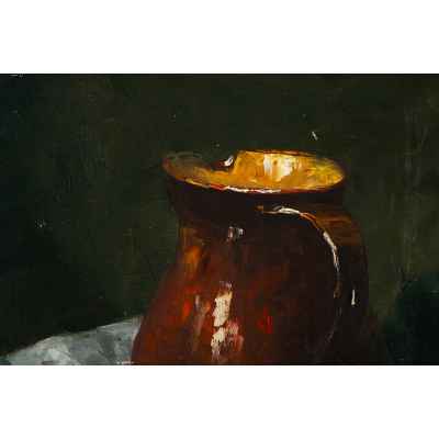 Roel Wildeboer Натюрморт с кувшином и фруктами х/м Голландия 1962 г. 50,3x40 см. Европа 1962