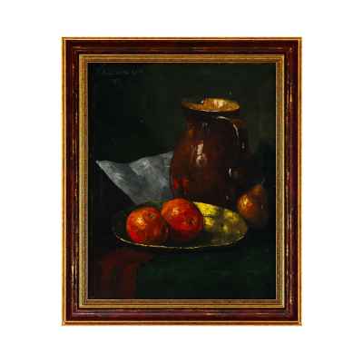 Roel Wildeboer Натюрморт с кувшином и фруктами х/м Голландия 1962 г. 50,3x40 см. Европа 1962