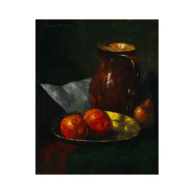 Roel Wildeboer Натюрморт с кувшином и фруктами х/м Голландия 1962 г. 50,3x40 см. Европа 1962