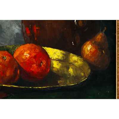 Roel Wildeboer Натюрморт с кувшином и фруктами х/м Голландия 1962 г. 50,3x40 см. Европа 1962