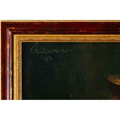 Roel Wildeboer Натюрморт с кувшином и фруктами х/м Голландия 1962 г. 50,3x40 см. Европа 1962