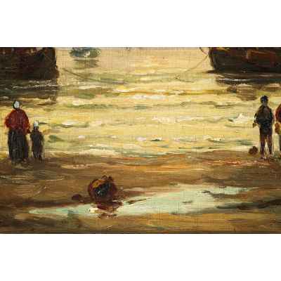 Robert Westerveld На морском берегу х/м США нач. ХХ в. 29,6x37,4 см. Европа 1900-гг