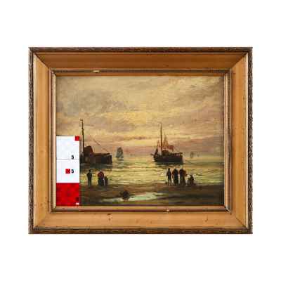 Robert Westerveld На морском берегу х/м США нач. ХХ в. 29,6x37,4 см. Европа 1900-гг