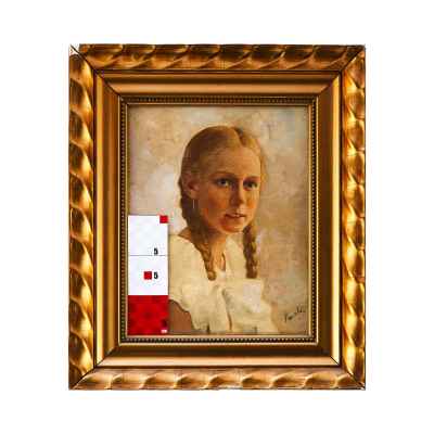 Paceli Germano Портрет девочки х/м Италия нач. ХХ в. 29,7x24 см. Европа Первая четверть XX века