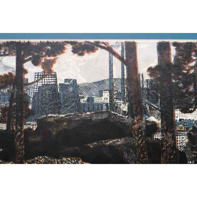 Новиченко В. А. линогравюра Уральский пейзаж 1998 г. 48x72 см.  1998