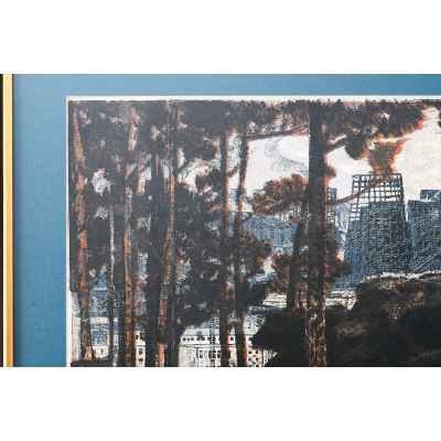 Новиченко В. А. линогравюра Уральский пейзаж 1998 г. 48x72 см.  1998