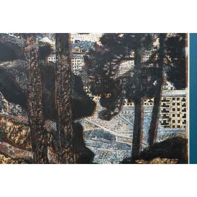 Новиченко В. А. линогравюра Уральский пейзаж 1998 г. 48x72 см.  1998