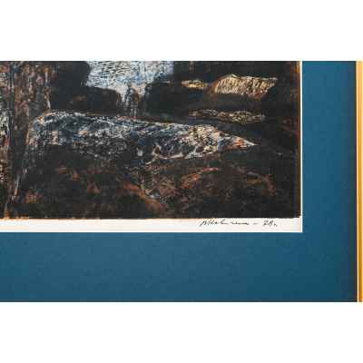 Новиченко В. А. линогравюра Уральский пейзаж 1998 г. 48x72 см.  1998