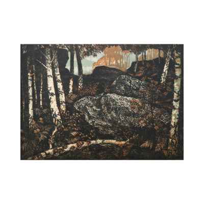 Новиченко В. А. офорт Раздолье 1964 г. 43x51 см.  1964