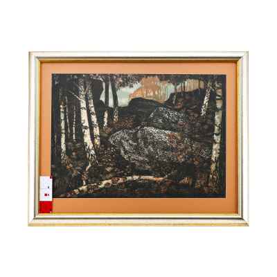 Новиченко В. А. офорт Раздолье 1964 г. 43x51 см.  1964