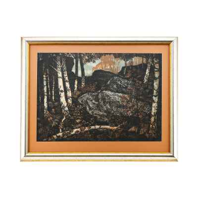 Новиченко В. А. офорт Раздолье 1964 г. 43x51 см.  1964