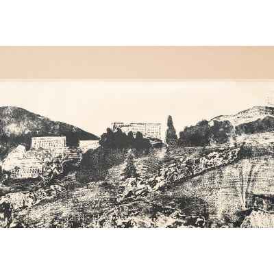 Новиченко В. А. линогравюра Скалистые вершины. Урал 1966 г. 52x72 см.  1966