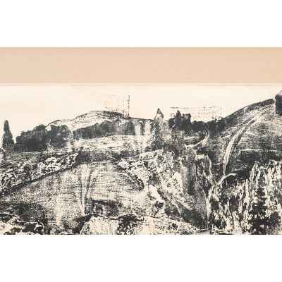 Новиченко В. А. линогравюра Скалистые вершины. Урал 1966 г. 52x72 см.  1966