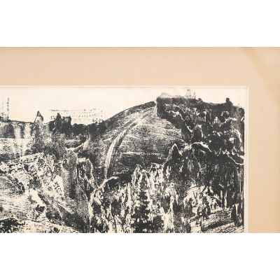 Новиченко В. А. линогравюра Скалистые вершины. Урал 1966 г. 52x72 см.  1966