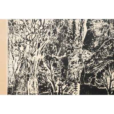 Новиченко В. А. линогравюра Скалистые вершины. Урал 1966 г. 52x72 см.  1966