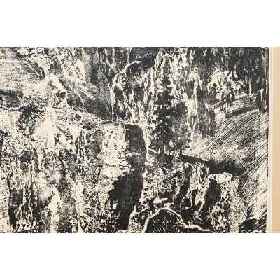 Новиченко В. А. линогравюра Скалистые вершины. Урал 1966 г. 52x72 см.  1966