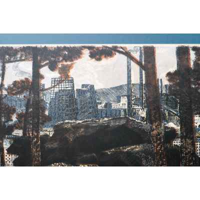 Новиченко В. А. офорт Уральский город 1978 г. 47x70 см.  1978