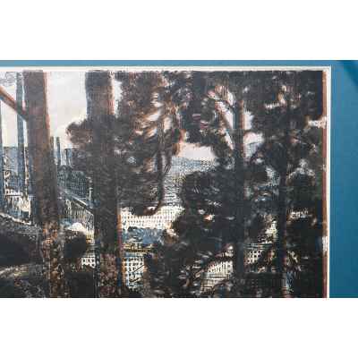 Новиченко В. А. офорт Уральский город 1978 г. 47x70 см.  1978