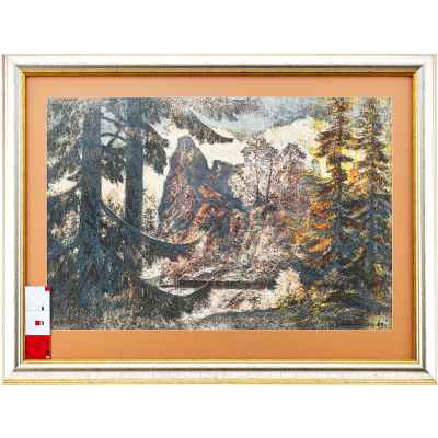 Новиченко В. А. офорт Уральский пейзаж 1982 г. 47x70 см.  1982