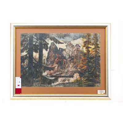 Новиченко В. А. офорт Уральский пейзаж 1982 г. 47x70 см.  1982