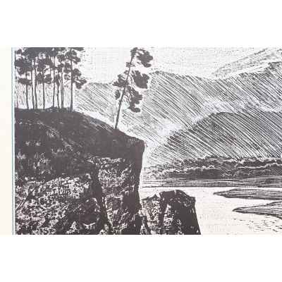 Новиченко В. А. офорт Уральская река 1966 г. 48,5x41 см.  1966