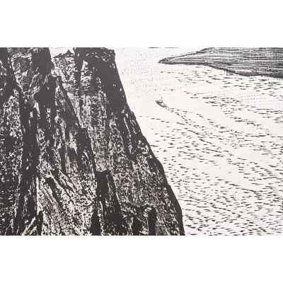 Новиченко В. А. офорт Уральская река 1966 г. 48,5x41 см.  1966