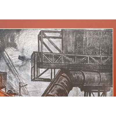 Новиченко В. А. офорт Доменный цех 1964 г. 50,5x68,2 см.  1964