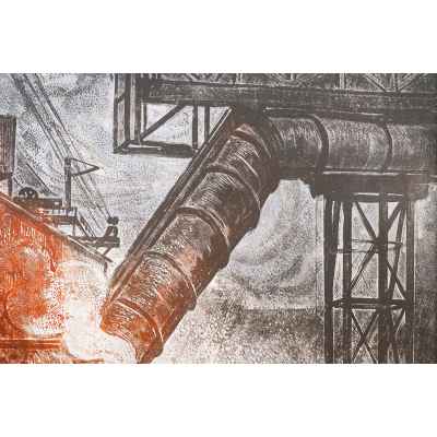 Новиченко В. А. офорт Доменный цех 1964 г. 50,5x68,2 см.  1964