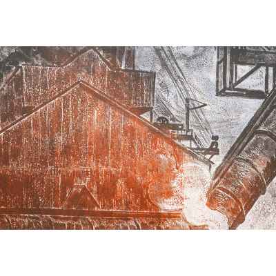 Новиченко В. А. офорт Доменный цех 1964 г. 50,5x68,2 см.  1964