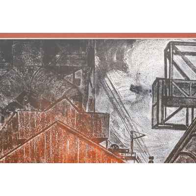 Новиченко В. А. офорт Доменный цех 1964 г. 50,5x68,2 см.  1964