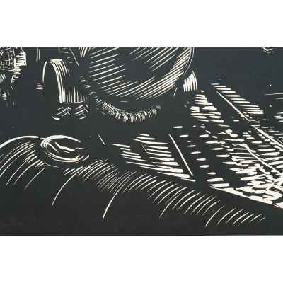 Новиченко В. А. линогравюра Цементовозы 1964 г. 45x71 см.  1964