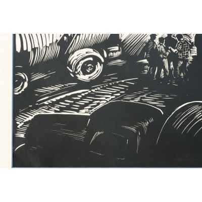 Новиченко В. А. линогравюра Цементовозы 1964 г. 45x71 см.  1964