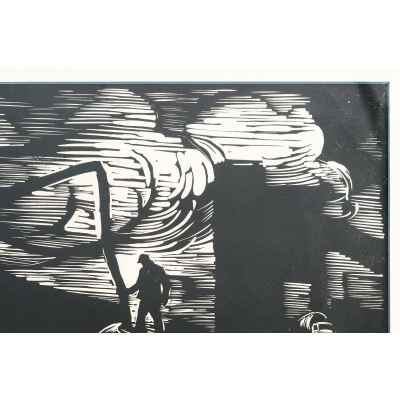 Новиченко В. А. линогравюра Цементовозы 1964 г. 45x71 см.  1964