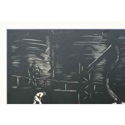 Новиченко В. А. линогравюра Цементовозы 1964 г. 45x71 см.  1964