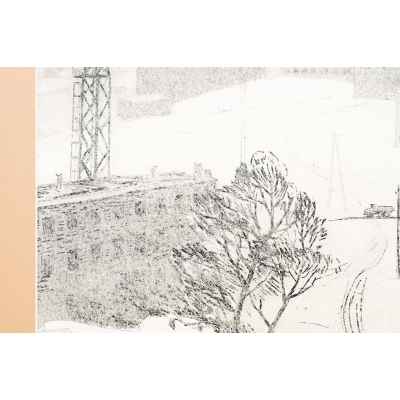 Новиченко В. А. офорт Городской пейзаж 1970 г. 40x51,3 см.  1970