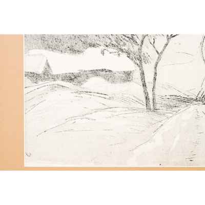 Новиченко В. А. офорт Городской пейзаж 1970 г. 40x51,3 см.  1970