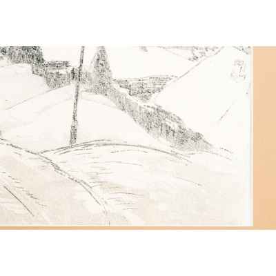 Новиченко В. А. офорт Городской пейзаж 1970 г. 40x51,3 см.  1970