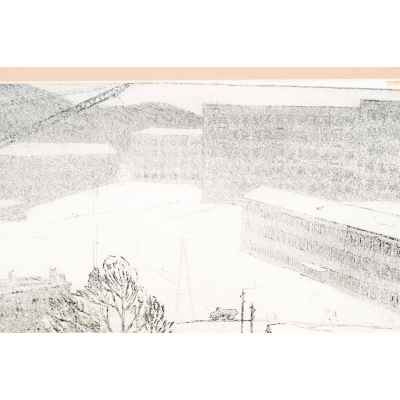 Новиченко В. А. офорт Городской пейзаж 1970 г. 40x51,3 см.  1970