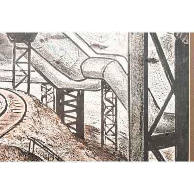 Новиченко В. А. офорт Трубы Коксохима 1966 г. 49,5x64,5 см.  1966