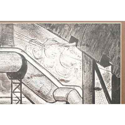 Новиченко В. А. офорт Трубы Коксохима 1966 г. 49,5x64,5 см.  1966