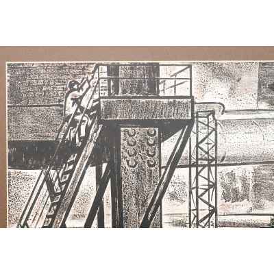 Новиченко В. А. офорт Трубы Коксохима 1966 г. 49,5x64,5 см.  1966