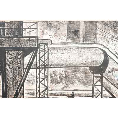 Новиченко В. А. офорт Трубы Коксохима 1966 г. 49,5x64,5 см.  1966