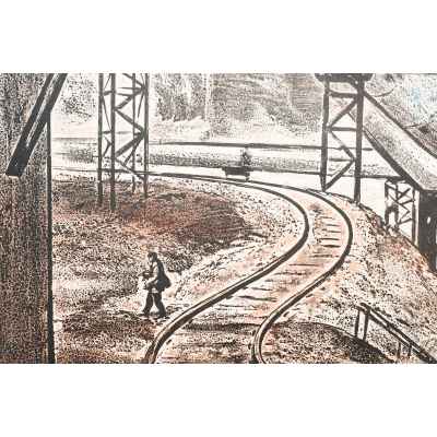 Новиченко В. А. офорт Трубы Коксохима 1966 г. 49,5x64,5 см.  1966