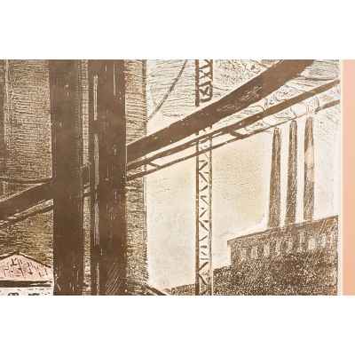 Новиченко В. А. офорт Цементоводы 1964 г. 42x55,5 см.  1964