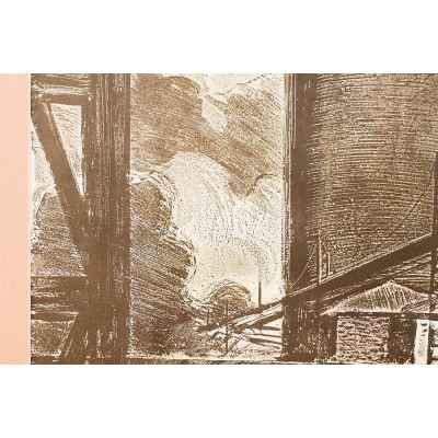 Новиченко В. А. офорт Цементоводы 1964 г. 42x55,5 см.  1964