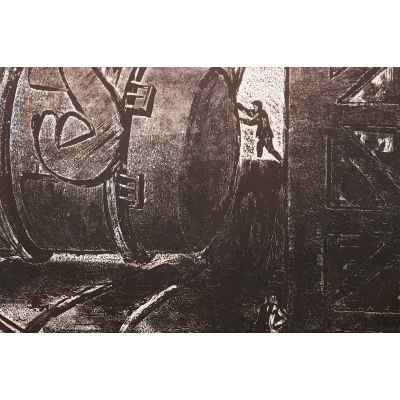 Новиченко В. А. офорт В мартене 1966 г. 49,5x68,5 см.  1966