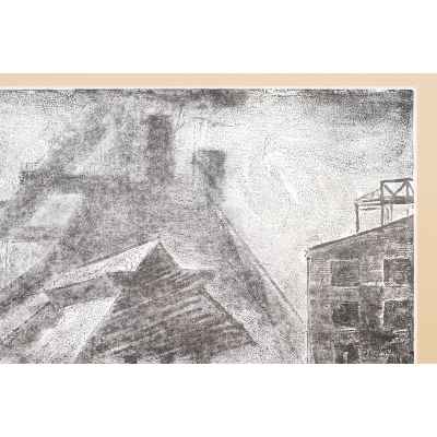 Новиченко В. А. офорт Ремонтники 1966 г. 55,5x68,5 см.  1966