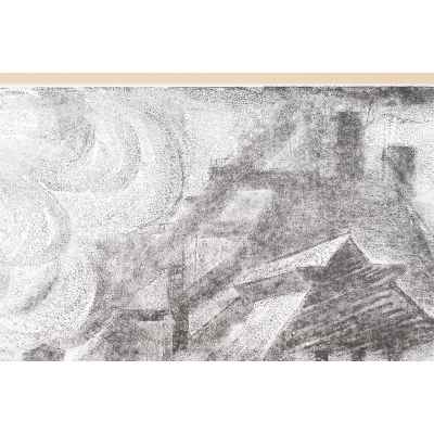 Новиченко В. А. офорт Ремонтники 1966 г. 55,5x68,5 см.  1966