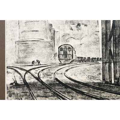 Новиченко В. А. офорт Дорога на Шихтовый сер. 1960х гг. 50,7x69,5 см.  середина 1960-х гг