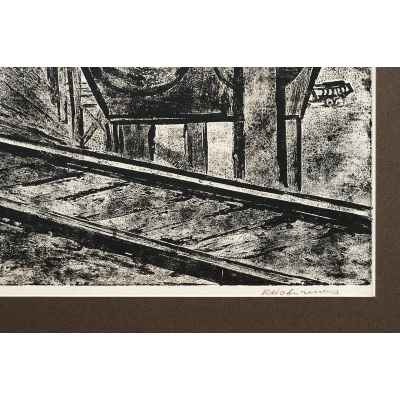 Новиченко В. А. офорт Дорога на Шихтовый сер. 1960х гг. 50,7x69,5 см.  середина 1960-х гг